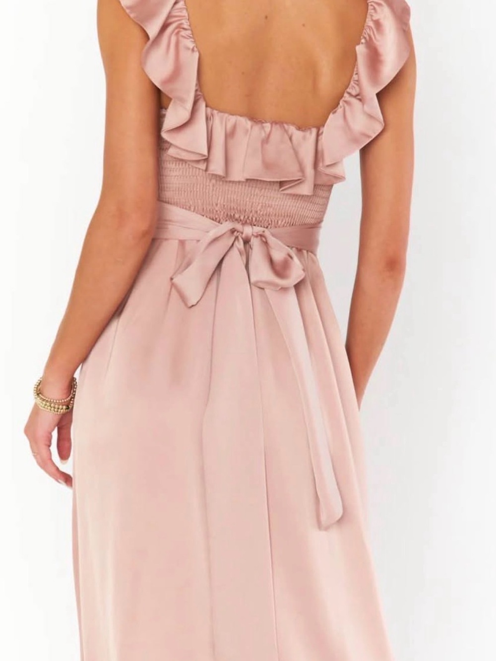 Champagne Ruffle Midi Dress - Picture 2 of 2